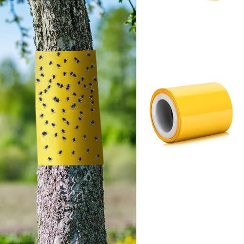 HASTHIP® 4 Rolls 65ft Lantern Fly Tree Tape Outdoor Adhesive Crawling Insect Trap HASTHIP® 4 Rolls 65ft Lantern Fly Tree Tape Outdoor Adhesive Crawling Insect Trap